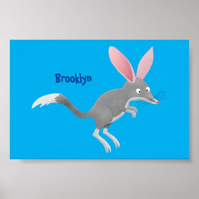 Cute lycklig Australian bilby tecknad Poster (Framsidan)