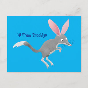 Cute lycklig Australian bilby tecknad Vykort