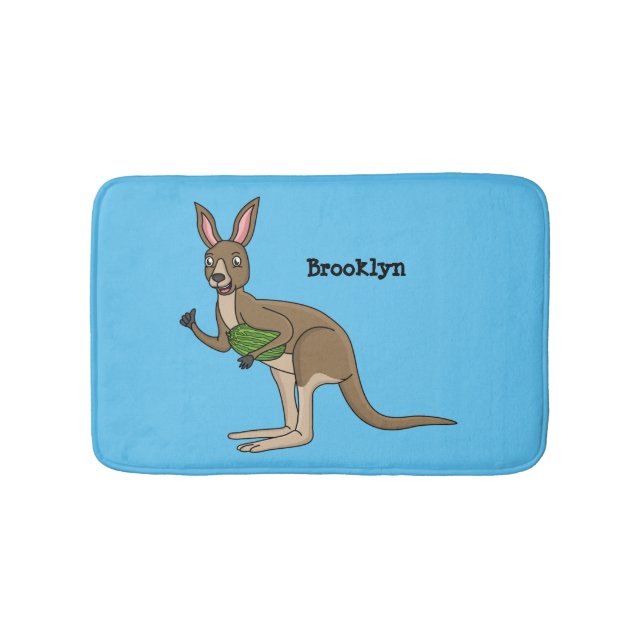 Cute lycklig australiska känguru illustration badrumsmatta (Framsidan)