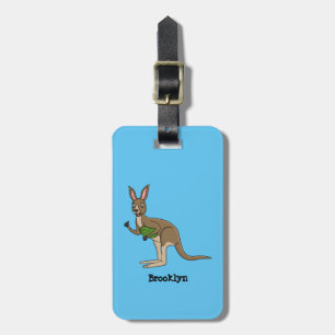 Cute lycklig australiska känguru illustration bagagebricka