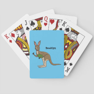 Cute lycklig australiska känguru illustration casinokort