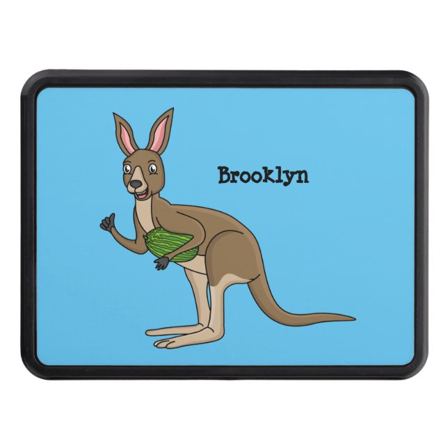 Cute lycklig australiska känguru illustration dragkroksskydd (Framsidan)
