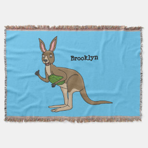 Cute lycklig australiska känguru illustration filt