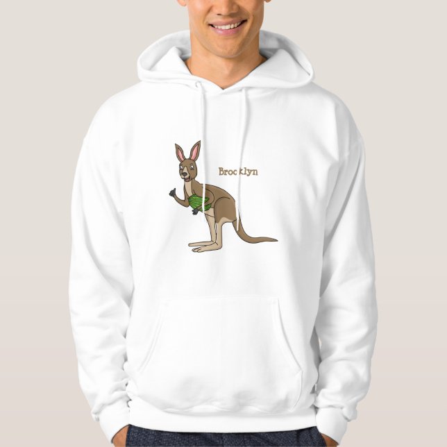 Cute lycklig australiska känguru illustration hoodie (Framsida)