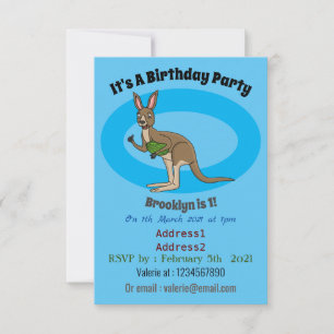 Cute lycklig australiska känguru illustration inbjudningar