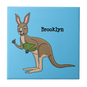 Cute lycklig australiska känguru illustration kakelplatta