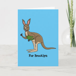 Cute lycklig australiska känguru illustration kort