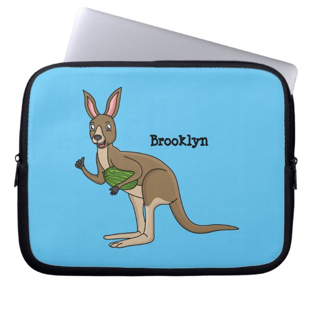 Cute lycklig australiska känguru illustration laptop fodral (Framsidan)