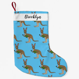 Cute lycklig australiska känguru illustration liten julstrumpa