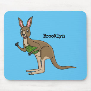Cute lycklig australiska känguru illustration musmatta