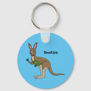 Cute lycklig australiska känguru illustration nyckelring