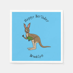 Cute lycklig australiska känguru illustration pappersservett