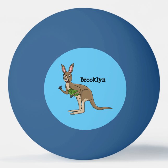 Cute lycklig australiska känguru illustration pingisboll (Framsidan)