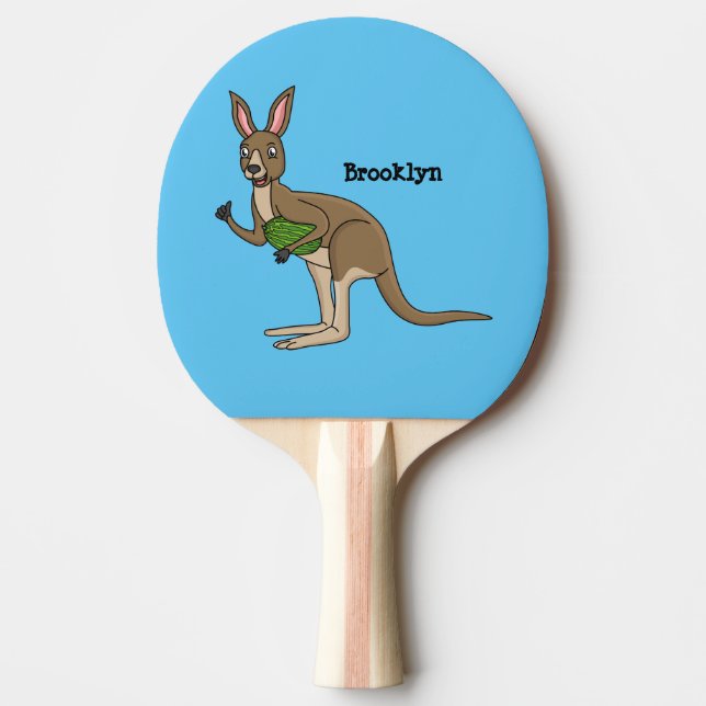 Cute lycklig australiska känguru illustration pingisracket (Framsidan)