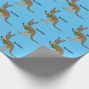 Cute lycklig australiska känguru illustration presentpapper