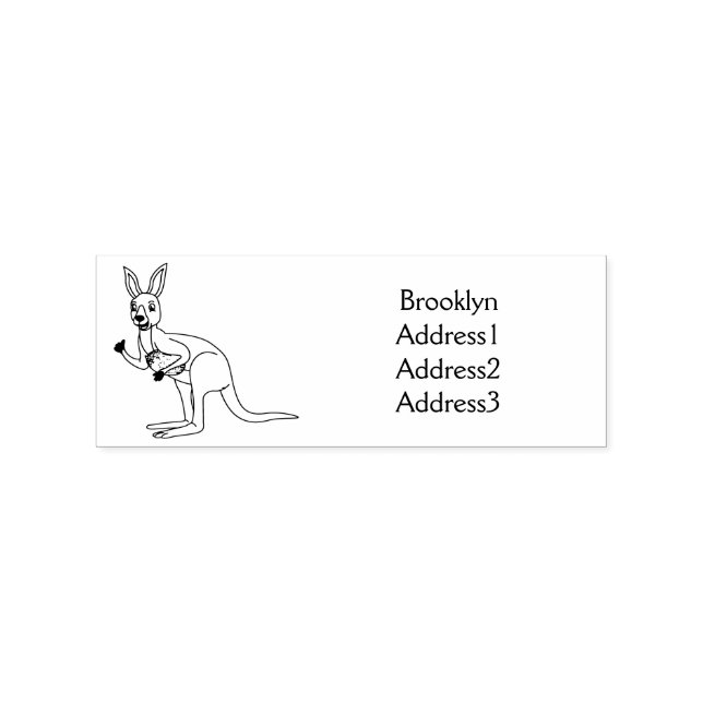 Cute lycklig australiska känguru illustration stämpel (Tryck)
