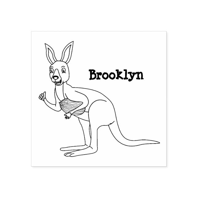 Cute lycklig australiska känguru illustration stämpel (Tryck)