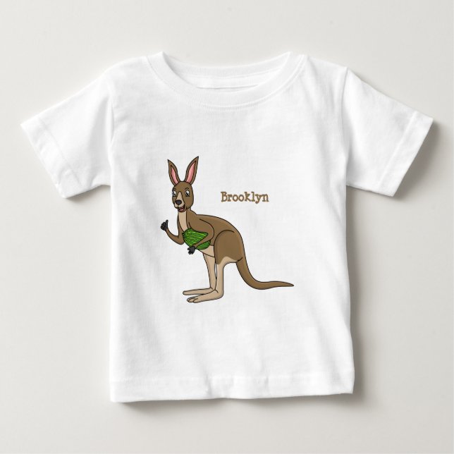 Cute lycklig australiska känguru illustration t shirt (Framsida)