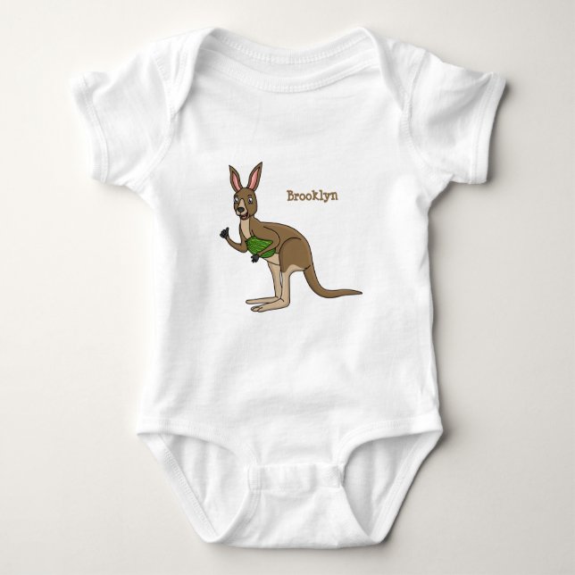 Cute lycklig australiska känguru illustration t shirt (Framsida)