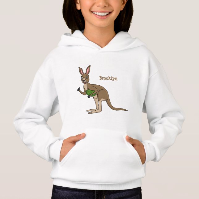 Cute lycklig australiska känguru illustration t shirt (Framsida)
