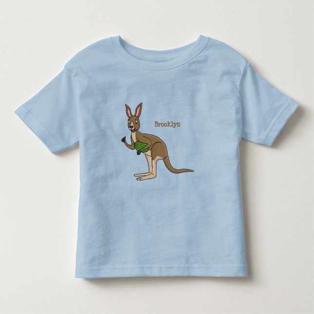Cute lycklig australiska känguru illustration t shirt (Framsida)