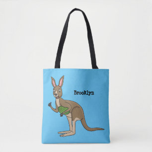 Cute lycklig australiska känguru illustration tygkasse