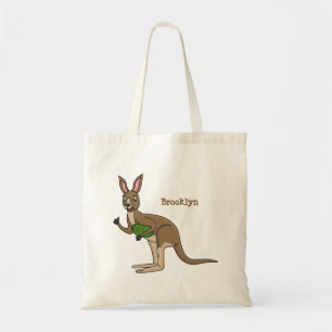 Cute lycklig australiska känguru illustration tygkasse