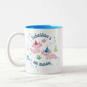 Cute Lycklig Axolotl Birthday Boy Mugg