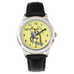 Cute lycklig baby gorilla-tecknad armbandsur