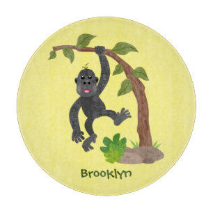 Cute lycklig baby gorilla tecknad illustration