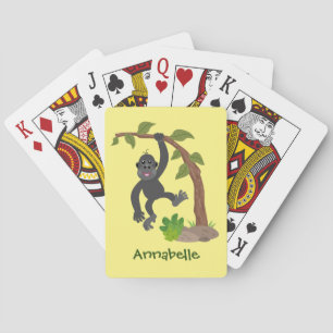 Cute lycklig baby gorilla tecknad illustration casinokort