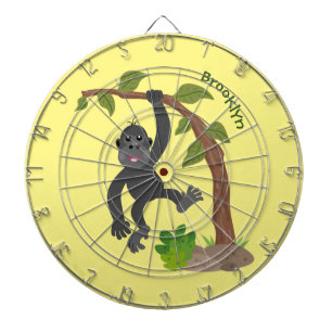 Cute lycklig baby gorilla tecknad illustration darttavla