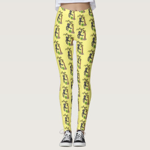 Cute lycklig baby gorilla tecknad illustration leggings