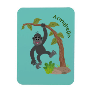 Cute lycklig baby gorilla-tecknad magnet