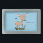 Cute lycklig baby hjort tecknad illustration<br><div class="desc">Vår söta bruna hjort fawn är att lycklig äter blommor i ängen.</div>