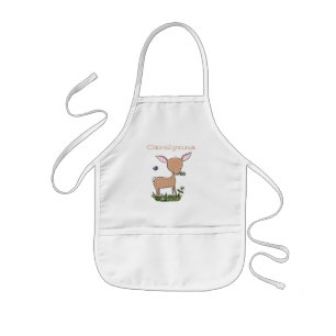 Cute lycklig baby hjort tecknad illustration barnförkläde