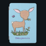 Cute lycklig baby hjort tecknad illustration iPad mini skydd<br><div class="desc">Vår söta bruna hjort fawn är att lycklig äter blommor i ängen.</div>