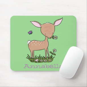 Cute lycklig baby hjort tecknad illustration musmatta