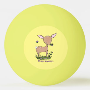Cute lycklig baby hjort tecknad illustration pingisboll