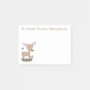 Cute lycklig baby hjort tecknad illustration post-it block