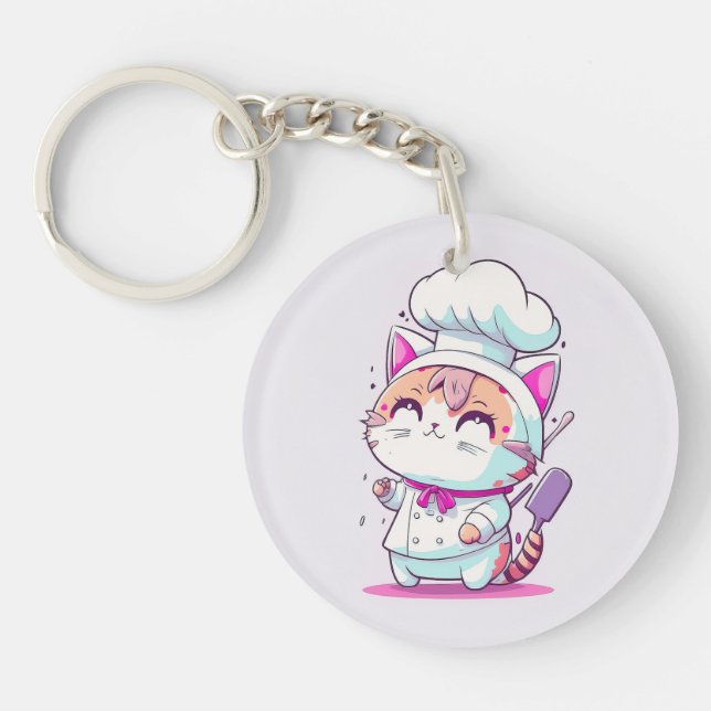 Cute Lycklig Baker Pastry Chef Cat Kitten | (Framsidan)