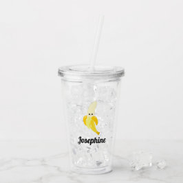 Cute Lycklig Banana Monogram Take Away Mugg