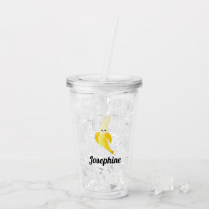 Cute Lycklig Banana Monogram Take Away Mugg