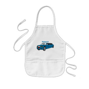 Cute lycklig blue Limousines tecknad car Barnförkläde