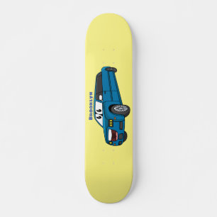 Cute lycklig blue Limousines tecknad car Mini Skateboard Bräda 18,5 Cm