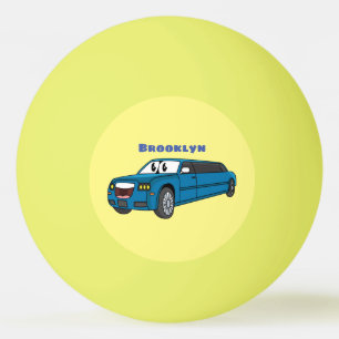 Cute lycklig blue Limousines tecknad car Pingisboll
