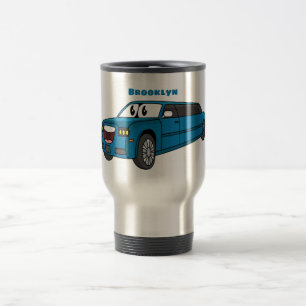 Cute lycklig blue Limousines tecknad car Resemugg