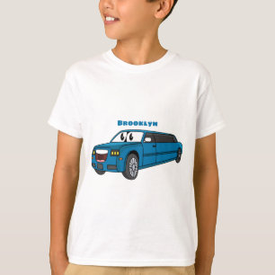 Cute lycklig blue Limousines tecknad car T Shirt