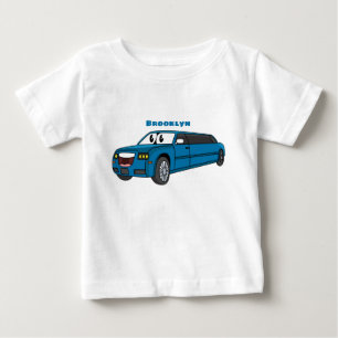 Cute lycklig blue Limousines tecknad car T Shirt