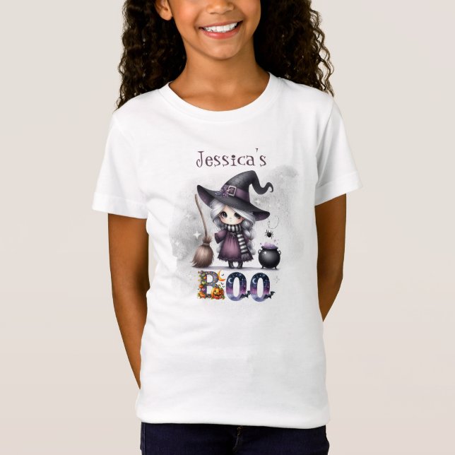 Cute Lycklig Boo Ghost Halloween Kids T-Shirt (Framsida)